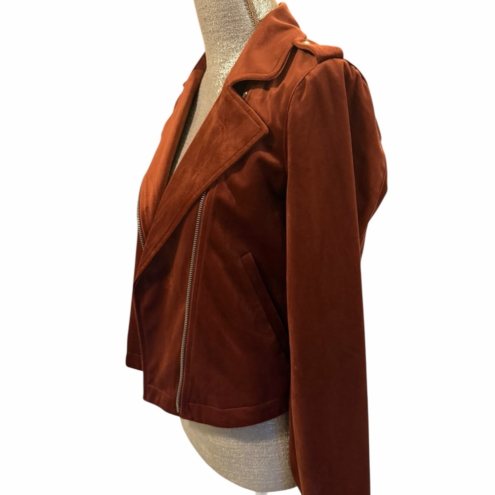 Lauren Conrad LC velvet brown/burgundy jacket moto style new with tags - Picture 3 of 7